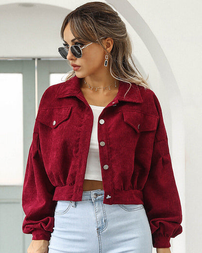Dames Cropped Jack Corduroy Stijl Kort Model