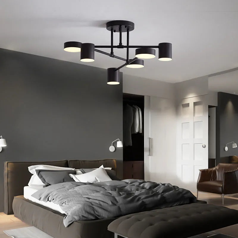 Plafondlamp 6 Lichts Verstelbaar Modern Design Zwart 57x25cm LED