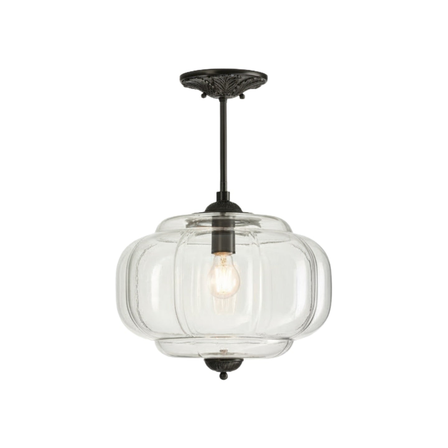 Vintage Melkglazen Hanglamp met Gegolfde Rand – Scandinavische Sfeerverlichting voor Keuken en Slaapkamer