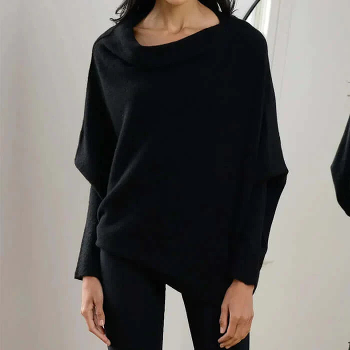 Dames Trui Asymmetrisch met Col en Drapé details