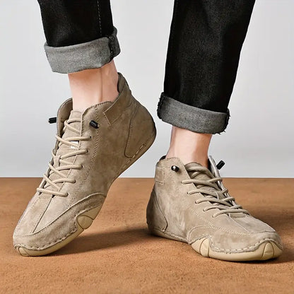 Waterdichte Heren Laarsschoenen met Hoge Schacht en Elastische Sluiting Kunstleer Robuust Straatmode