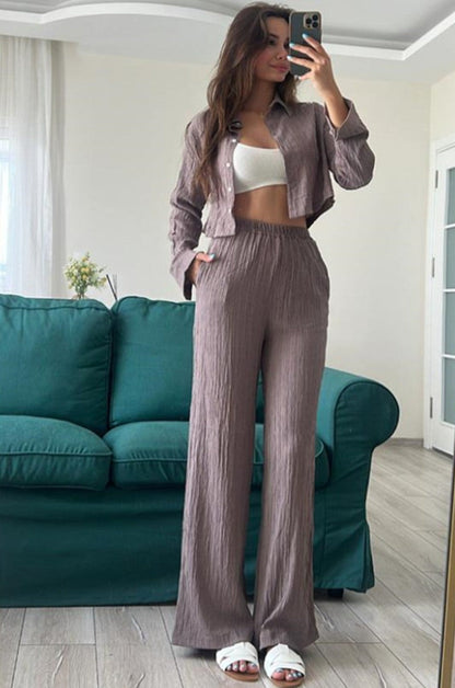 Vrouwelijke Blouse Lange Mouwen Elegante Stijl