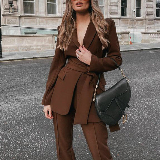 Dames Blazer Set - Tweedelig Pak met Pantalon Elegante Stijl - StudioMarella