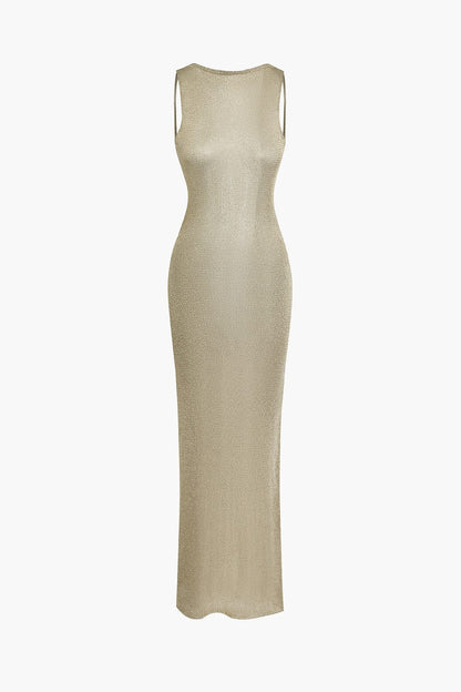 Maxi Jurk Elegante V-Neck Zonder Rug
