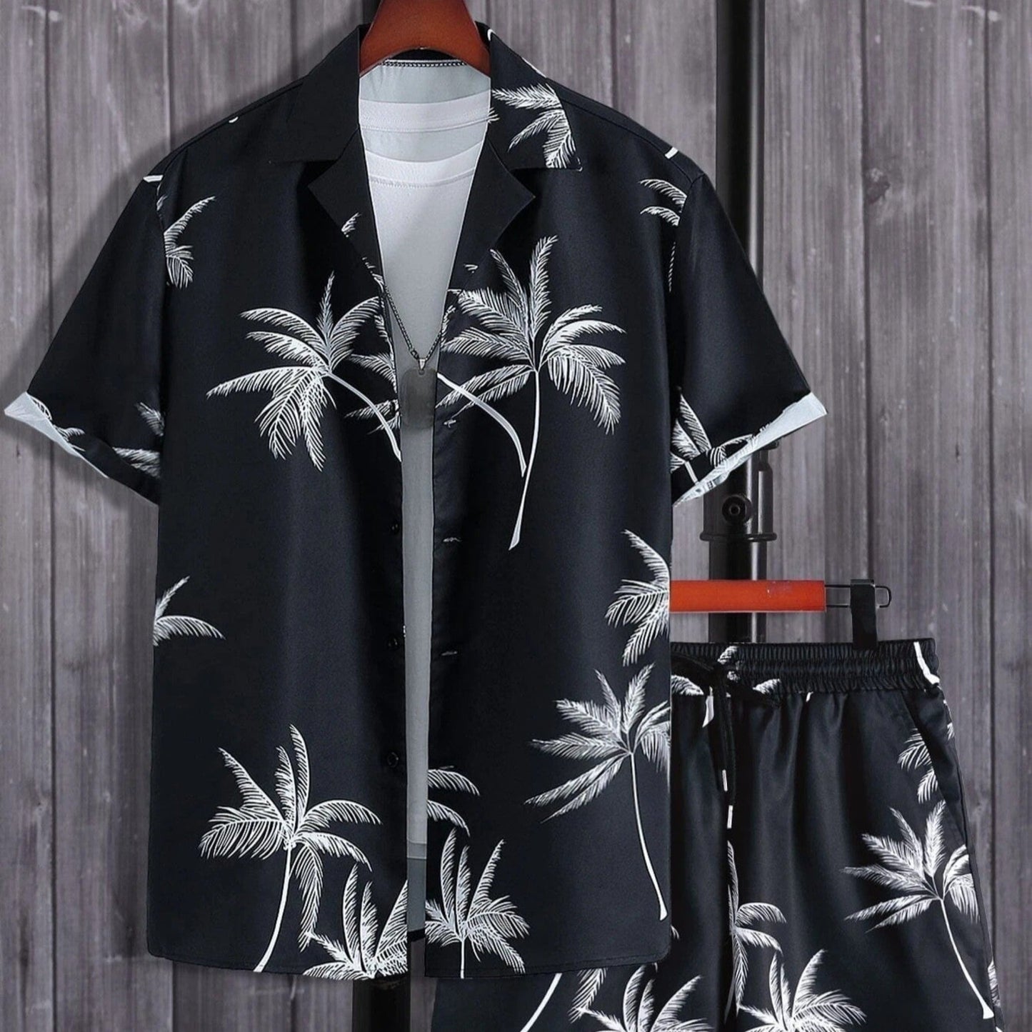 Herenset met Tropische Overhemd en Korte Broek