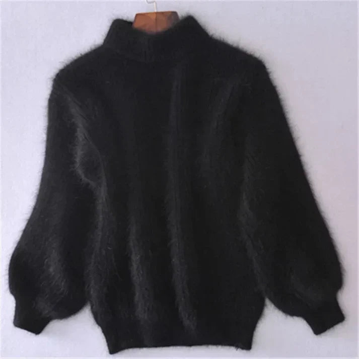 Zachte Angora Trui Gebeitst Vintage Look