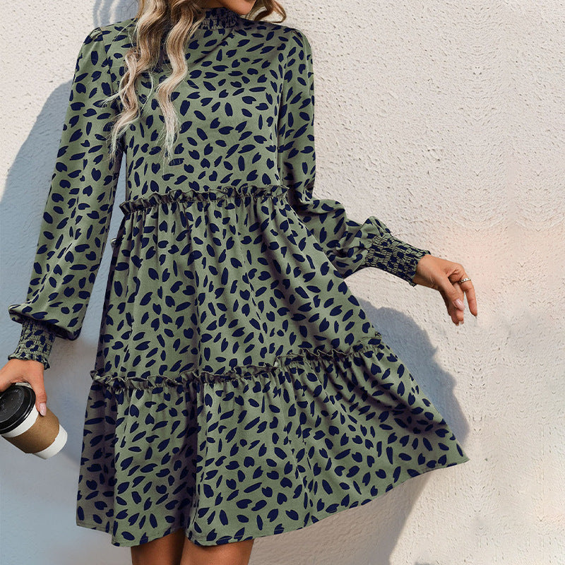 Dames Jurk Babydoll met Bloemenprint en Plooien