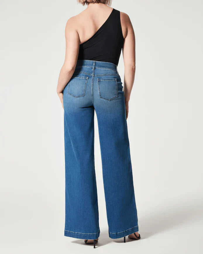 Wijde Denim Broek Hoge Taille Comfortabel Zomer - StudioMarella