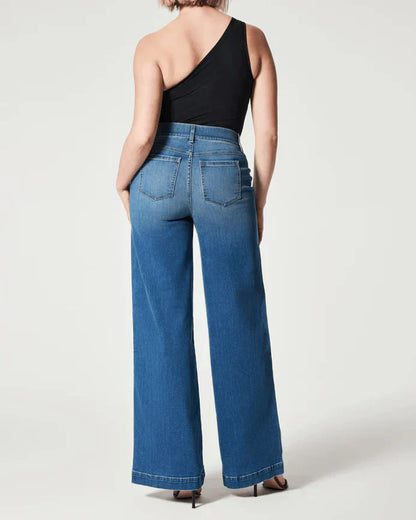 Wijde Denim Broek Hoge Taille Comfortabel Zomer - StudioMarella