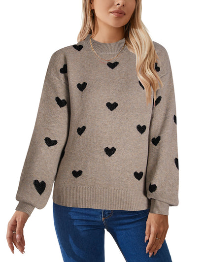Dames Trui Zachte Hartjes Reggy Stijlvolle Look → Dames Trui met Hartjes Zachte Stof Reggy Stijl