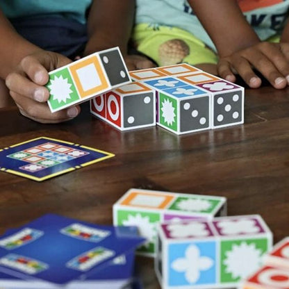 Houten Kleurenpuzzel voor Kinderen – Educatief Hersenspel met 20 Blokken en 60 Kaarten – Ontwikkel Hand-Oog Coördinatie, Logisch Denken en Patroonherkenning