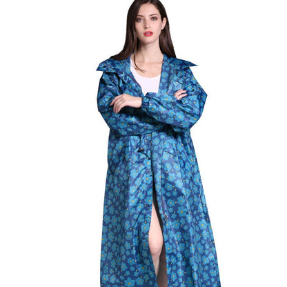 Dames Regenjas Lange Lichtgewicht Met Leuke Print