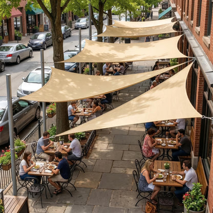 Waterdicht Rechthoekig Schaduwdoek voor Terras, Balkon en Tuin – Polyester UV-Bescherming