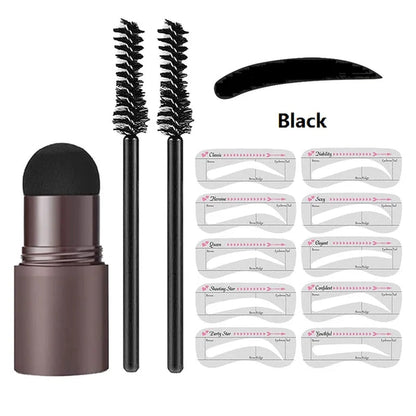 Wenkbrauw Stempel Styling Set voor Perfecte Brows met Sjablonen Poeder Natuurlijke Look Dagelijks Gebruik