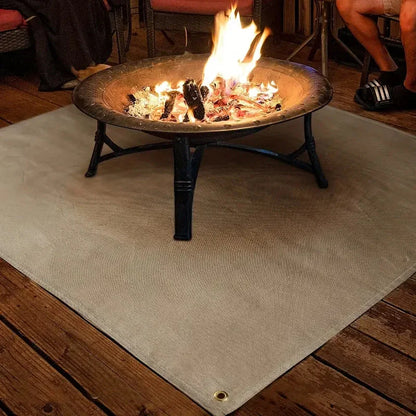 Vuurvaste Mat Hittebestendig 800°C Glasvezel Aluminiumfolie BBQ Vuurkorf Terras Bescherming Opvouwbaar Herbruikbaar Vloer Tuindecoratie