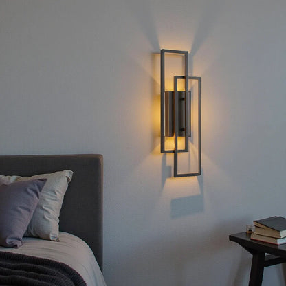 Wandlamp LED Rechthoekig Geometrisch Aluminium Zwart Warm Wit 3000K Hal Slaapkamer Modern