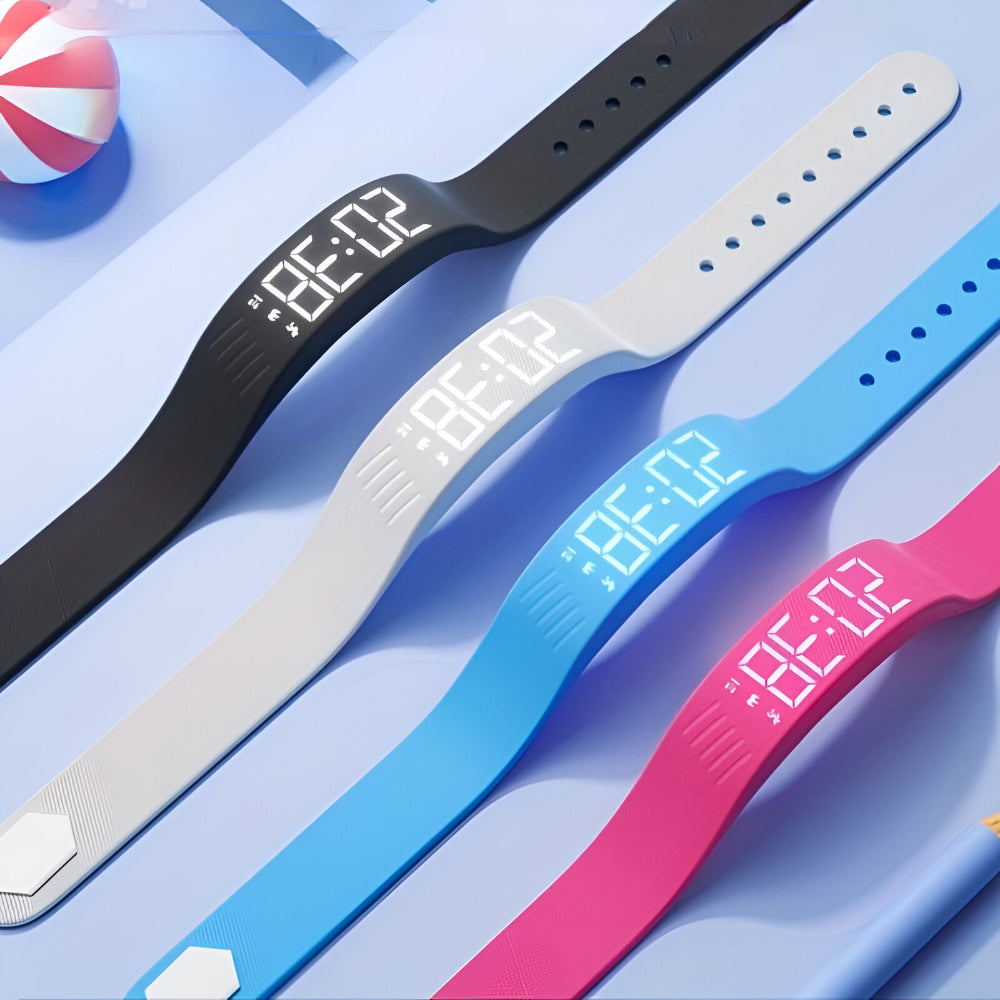 Digitaal LED Sporthorloge met Siliconen Band Waterdicht Licht Dames Heren Unisex Training Fitness Dagelijks Gebruik USB Oplaadbaar