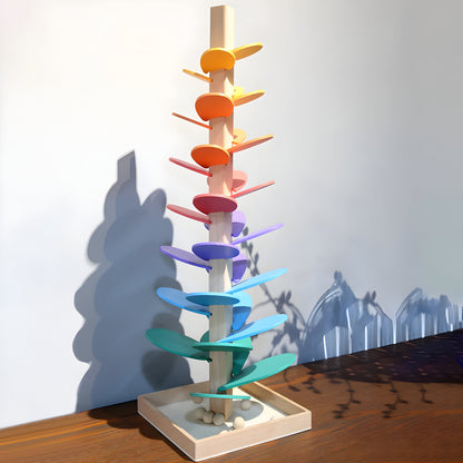 Houten Knikkerbaan Educatief Speelgoed Gekleurd Montessori 71cm Vanaf 10 Maanden