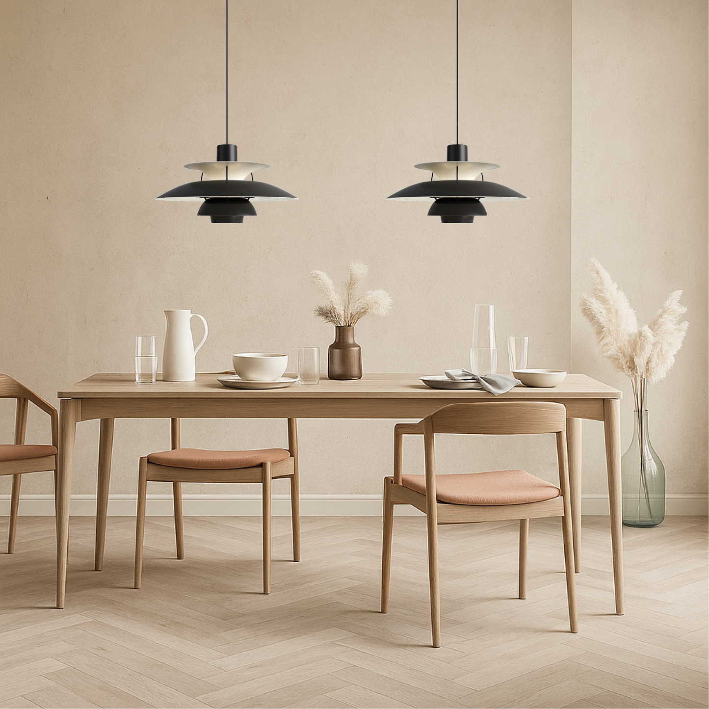 Meerlagige Deense Hanglamp Aluminium Zwart E27 Eettafel Keukeneiland Scandinavisch Design Verlichting Modern Interieur