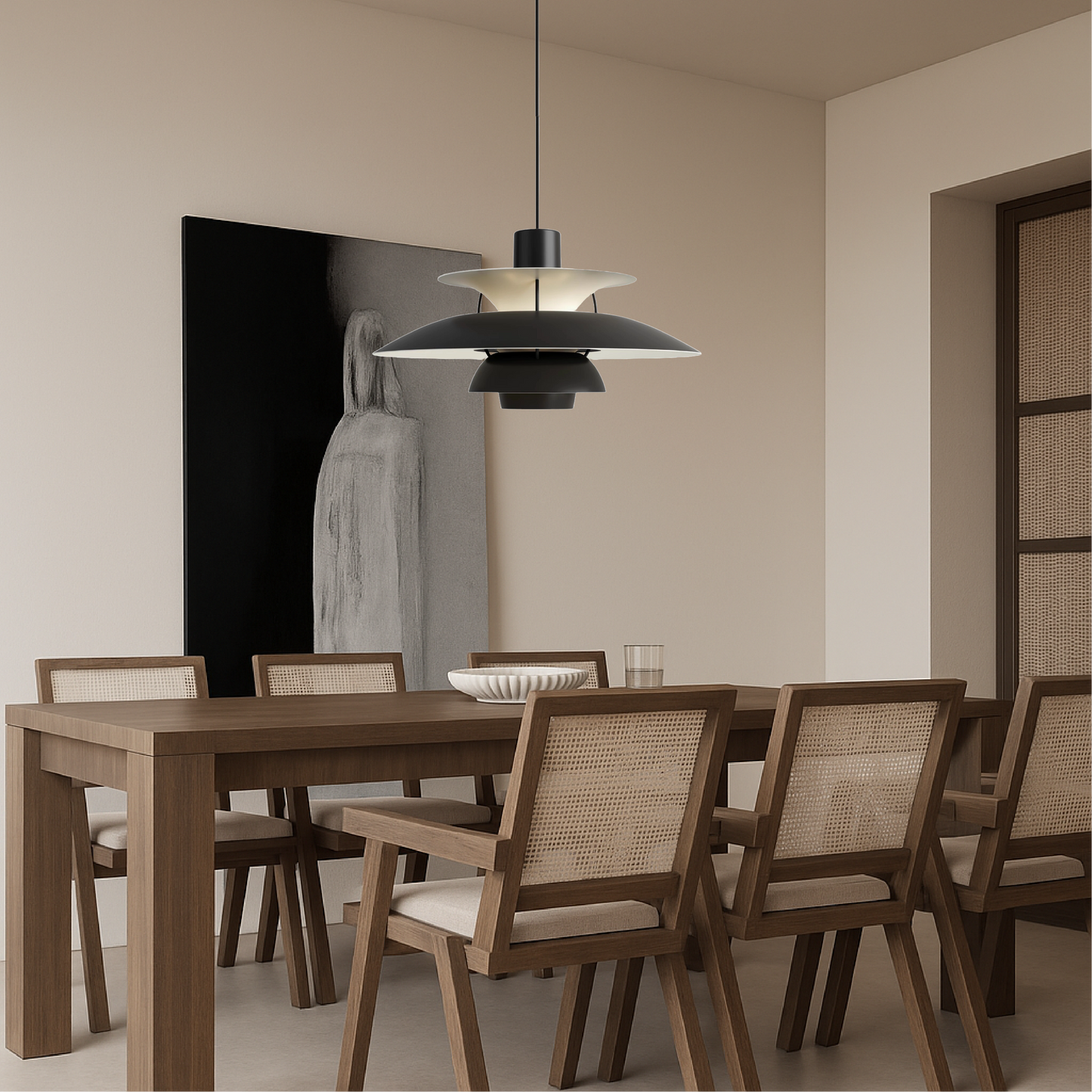 Meerlagige Deense Hanglamp Aluminium Zwart E27 Eettafel Keukeneiland Scandinavisch Design Verlichting Modern Interieur