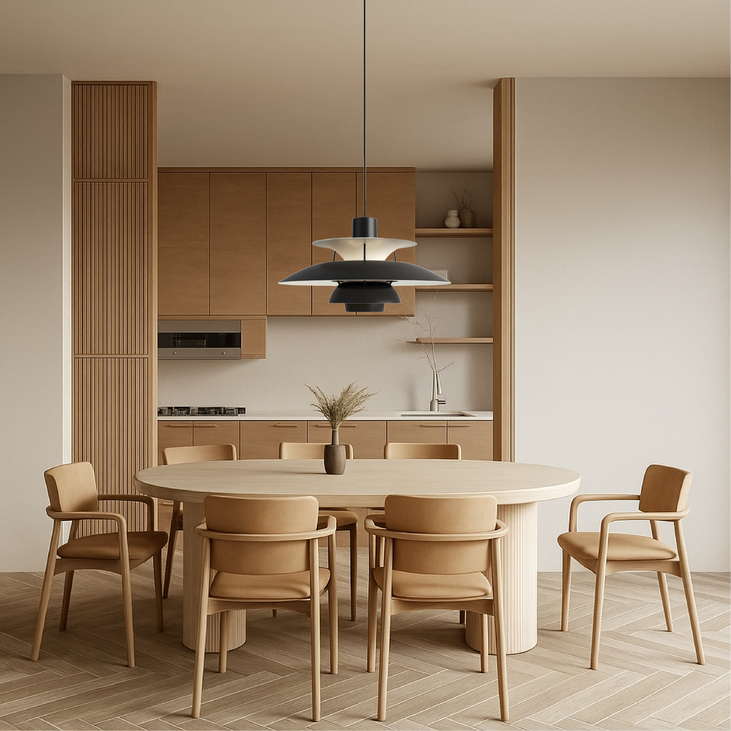 Meerlagige Deense Hanglamp Aluminium Zwart E27 Eettafel Keukeneiland Scandinavisch Design Verlichting Modern Interieur