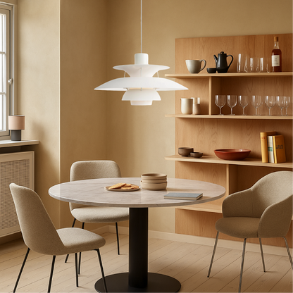 Meerlagige Deense Hanglamp Aluminium Zwart E27 Eettafel Keukeneiland Scandinavisch Design Verlichting Modern Interieur