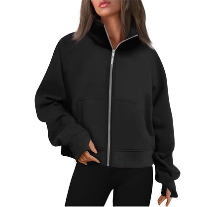 Dames Vest Rits Hoge Kraag Basic Trendy Grijs
