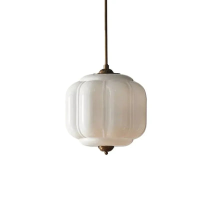 Vintage Melkglas Hanglamp met Messing Armatuur – Klassiek Retro Design voor Eetkamer, Hal & Leeshoek