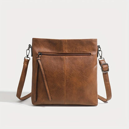 Vierkante Retro Schoudertas Bruin Crossbody Damestas Compacte Stijlvolle Schoudertas Dagelijks Gebruik