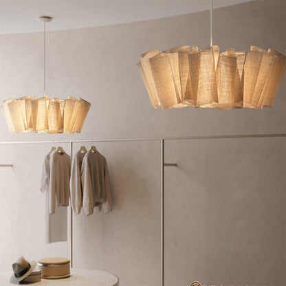 Geplisseerde Stoffen Hanglamp – Minimalistische Scandinavische Verlichting voor Eetkamer & Woonkamer