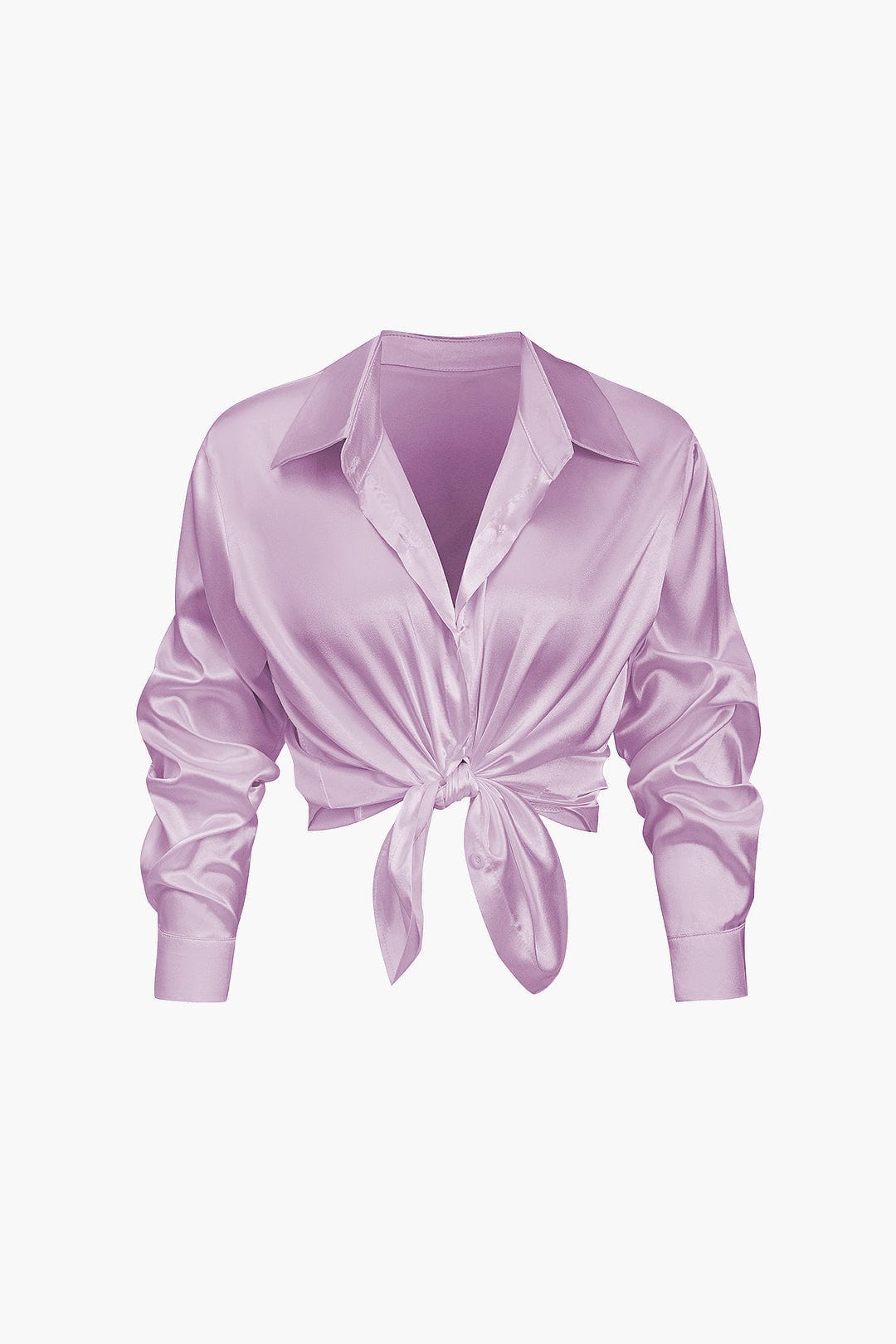 Vrouwelijke Blouse van Satijn Lang Mouw Elegant Model