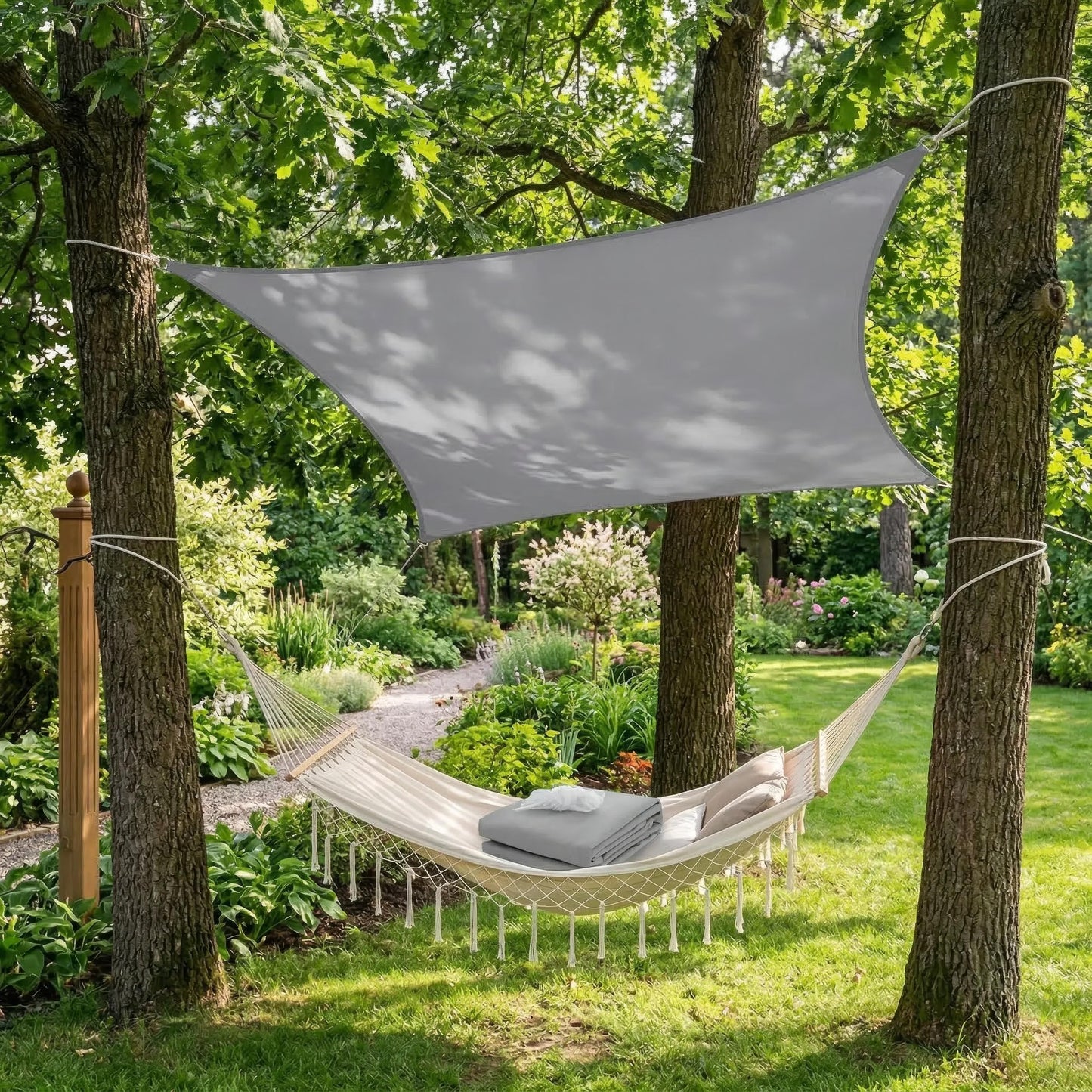 Waterdicht Rechthoekig Schaduwdoek voor Terras, Balkon en Tuin – Polyester UV-Bescherming