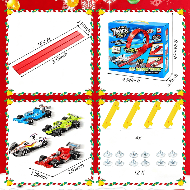 Flexibele DIY Racebaan voor Kinderen – 5 Meter Race Track met Auto's en Loopings