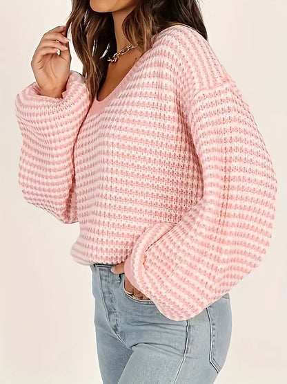 Vrouwelijke Gebreide Trui met Lage Schouders Casual Stijl