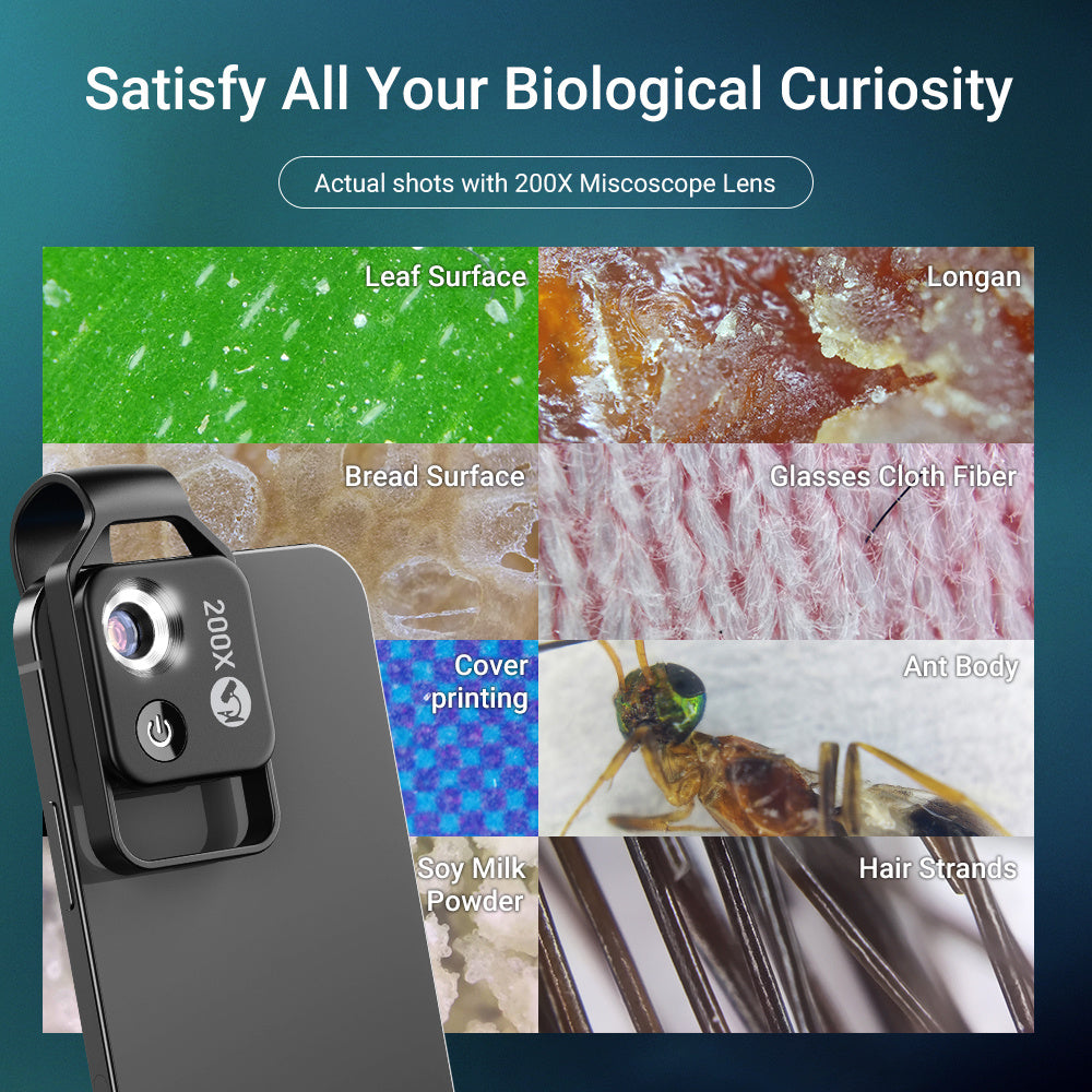 Smartphone Microscoop 200x Vergroting met LED-verlichting Clip-on USB Draagbaar Vergrootglas Mini Microscopie Precisie Inspectie Macro Camera Lens