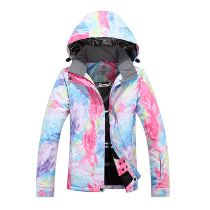 Dames Ski Jas Waterdicht Warm met Trendy Print → Dames Ski Jas Waterdicht en Warm