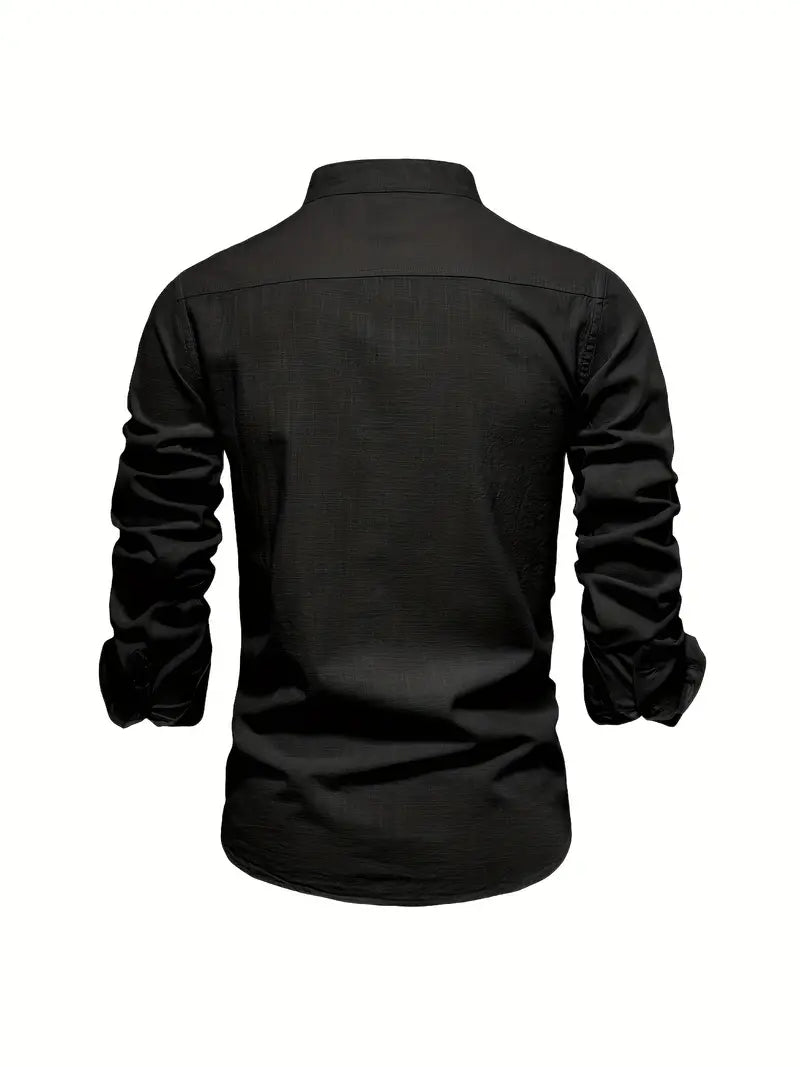 Heren Overhemd Klassiek Slim Fit Wit Blauw