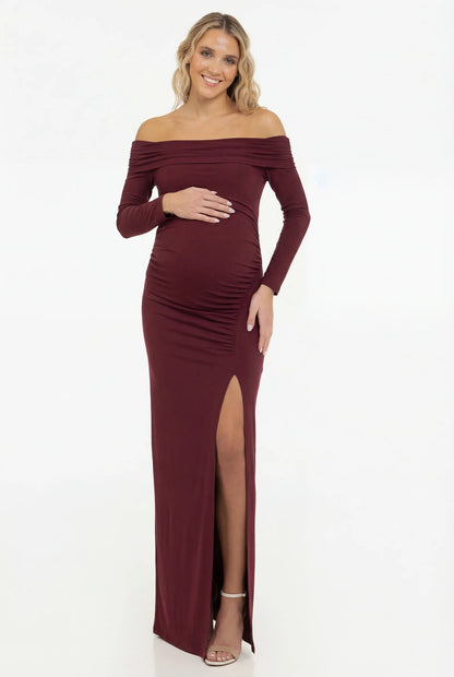 Zwangerschapsjurk Maxi Off Shoulder Elegante Zomerjurk voor Dames