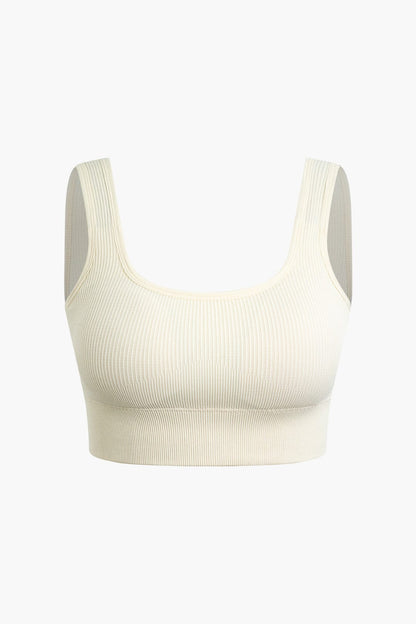 Yogaset Dames Naadloos met Crop Top en Shorts