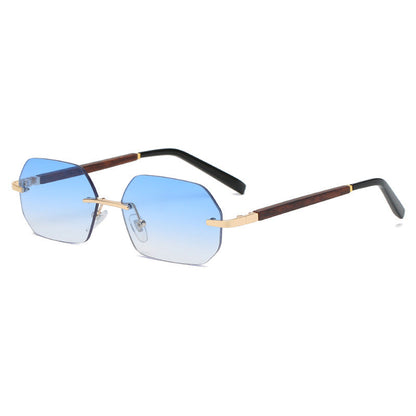 Dames Zonnebril Polygonaal Randloos Trendy Model