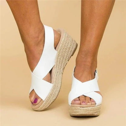 Orthopedische Espadrilles Sleehak Clara Comfortabele Zomerschoen Elastisch Dames Zwart Beige Wit Casual