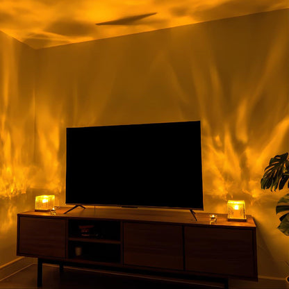 Kubus Lamp Prisma LED Hout Acryl 16 Kleuren USB Sfeerverlichting Woonkamer Slaapkamer Aurora Noorderlicht Effect Nachtlamp Decoratie