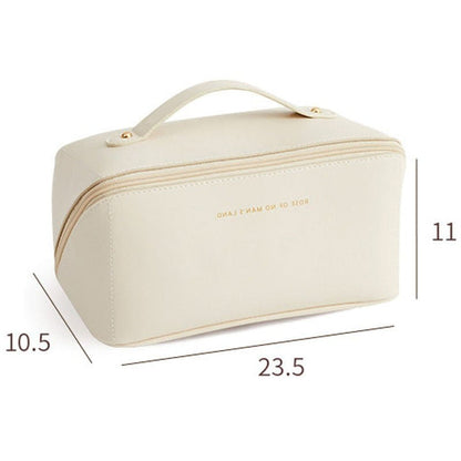 Elegante Make-up Tasje Zwarte Stof Ruim Inhoud