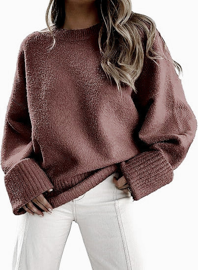 Dames Trui Zacht Oversized Ronde Hals