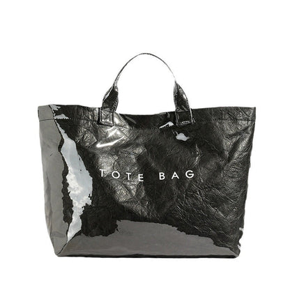 Leren Tote Bag Amber Kleur Luxe Lakleer