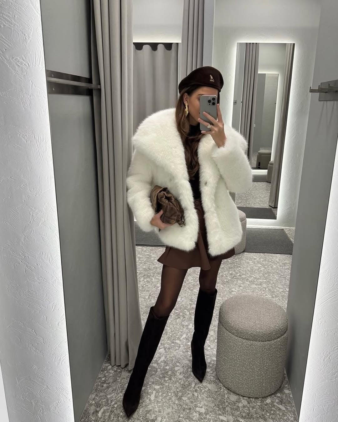 Dames Faux Fur Jas Kort Zacht Oversized
