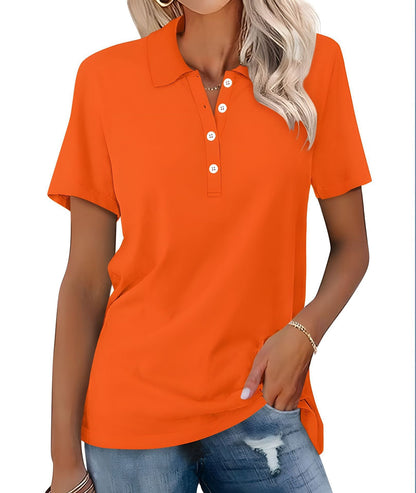 Dames Polo Top Kortemouw Zomerjurk Basic Wit