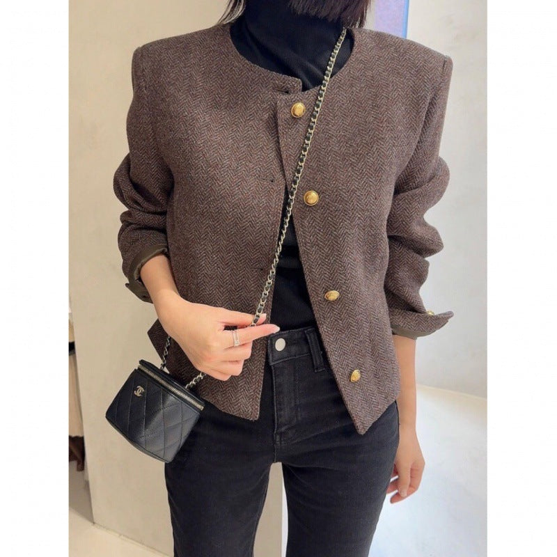 Korte Dames Blazer Wol Warm en Stijlvol