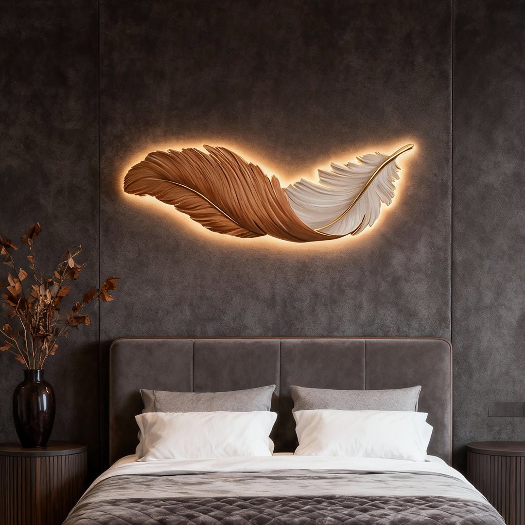 Wandlamp Veer LED Kunstpaneel USB Dimbaar 80cm 120cm