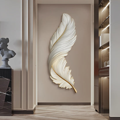 Artistieke Veren LED Wandlamp Met Verborgen Lichtstrip En Afstandsbediening